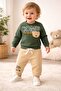 Embossed Printed Oversize Wide Fit Bottom and Top Baby Set, 100% Cotton - 3