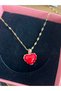 Steel Chain Red Heart Necklace 53-cm - 2