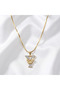 316L Anti-Tarnish Steel Colorful Zircon Stone Letter Y Necklace Gold Color Women's Anti-Allergic Necklace