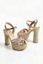 Women's 3-Row Stone Platform Evening Dress Shoes - 2