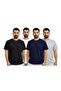 Classics Unisex Relaxed Fit Basic Short Sleeve T-Shirt 4-Pack Black-Navy-White-Grey - 3
