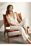 Women's satin lace detailed front tie 2-piece pajama set