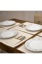 Six-Piece Raw Linen Green Striped American Service Set (35X55 with Spoon Holder Gift) - 2