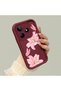 Realme Note 50 Compatible Silicone Material Shockproof Maroon Color Case Lily Pattern