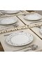 Eight-Piece Brown Striped Cream American Service Set (35X55) - 2