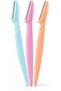 Boxed Wood-Look Lymph Drainage Face-Neck Massage Brush + 3-Piece Eyebrow Razor Set - 6