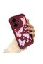Redmi 13X Compatible Silicone Material Shockproof Claret Red Color Butterfly Pattern Case - 3