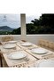 Eight-Piece Brown Striped Cream American Service Set (35X55)