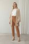 Belted Fabric Cinnamon Trousers - Cinnamon - 2