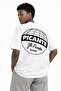 Unisex Pi̇cante Front Logo Yellow Large Logo Back Printed Oversize Thick Fabric Relaxed Cut Cotton T-Shirt - 2