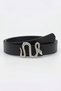 Vintage Belt with Snake Buckle - Gold/Silver Snake Figure Embroidered Buckle Women's Waist Belt Mfr5012