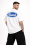 Unisex Women's and Men's Picante Blue Front and Back Printed Oversize Thick Fabric Relaxed Cut Cotton T-Shirt - 2