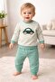 Embossed Car Printed Baby Set Top and Bottom 100% Cotton - 2