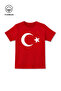 Boys and Girls Moon Star Turkish Flag Printed Short Sleeve Summer Tshirt - 3