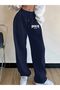 Unisex Brooklyn New York Printed Baggy Cut Wide Leg Sweatpants
