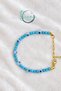 Handmade Natural Charm Women's Bracelet with Stainless Steel Chain, Turquoise Bead Design - 4