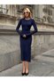 Body-Hugging Long Sleeve Dress with Finger-Loop Detail - 4
