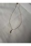 Minimal Steel Women's Necklace with Hand Figure - 3