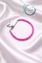 Handmade Natural Pink Stone Women's Bracelet with Stainless Steel Extension Chain, Adjustable - 5