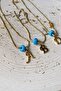 Snake Chain with Evil Eye Beads -Y- Letter Pendant- Gold 316L Stainless Steel - 2