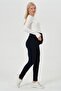 Maternity Adjustable Waist High Waist Skinny Jersey Pants Dark Blue - 5