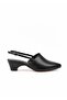 Closed Front Open Heel Low Heel Black Women's Shoes