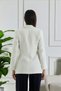 Button Detailed Lined Ecru Tweed Jacket - 3