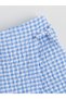 Blue Crew Neck Plaid Girls Blouse and Shorts Skirt - 6
