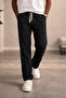 Men's Linen Look Cotton Trousers Black Cd159