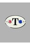 Special Coat of Arms for Etiquette Specialists with Letter t Flag, White Color Plexiglass Coat of Arms Glass Ornament with Couple Kissing