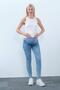 Maternity Stretchy Skinny Jeans with Elastic Waistband Light Blue - 5