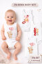 3-Piece Baby Body Set 100% Cotton Teddy Bear Patterned Baby Bodysuit Sleeveless Snap Fastener Bodysuit