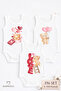 3-Piece Baby Body Set 100% Cotton Teddy Bear Patterned Baby Bodysuit Sleeveless Snap Fastener Bodysuit - 2