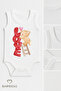 3-Piece Baby Body Set 100% Cotton Teddy Bear Patterned Baby Bodysuit Sleeveless Snap Fastener Bodysuit - 3