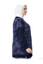 Navy Blue Silk Cupra Slit Mercerized Women's Knitwear Tunic - 5