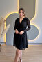 Black Tulle Dress with Ruffles and Stones - 3