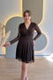 Brown Tulle Dress with Ruffles and Stones - 8