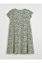 Crew Neck Patterned A-Line Dress - 2