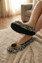 Women's Black Home Slippers with Stones and Feathers, Stylish Home Shoes, Booties, Slippers - 6