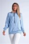 Blue Hooded Kangaroo Pocket Raster Sweatshirt - 2