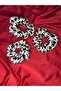 Women's Black and White Patterned Scrunchie Rubber Hair Tie |   Hair Collection Clip – Single - 3