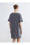 Lcw Dream Gray Crew Neck Heart Patterned Women's Nightgown - 3