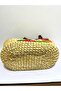 Wicker Bamboo Rattan Handbag Floral Patterned Organic Bag 35X25 cm - 3
