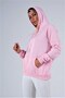 Pink Hooded Kangaroo Pocket Ribbon Sweatshirt - 4