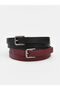 Esvab • Modern & Distinctive 2-Piece Faux Leather Women's Belt Set