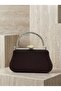 Brown Z.A.R.A. Satin Crystal Stone Embroidered Chain Women's Evening Dress Bag Wedding Engagement Graduation - 3