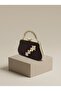 Brown Z.A.R.A. Satin Crystal Stone Embroidered Chain Women's Evening Dress Bag Wedding Engagement Graduation - 2