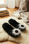 Women's Black Home Slippers with Stones and Feathers, Stylish Home Shoes, Booties, Slippers - 3