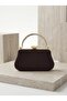 Brown Z.A.R.A. Satin Crystal Stone Embroidered Chain Women's Evening Dress Bag Wedding Engagement Graduation - 4
