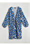 Peak New Season Shawl Collar Patterned Oversize Women's Kimono - 5